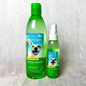 New Tropiclean Fresh Breath Dental Health Solution & Oral Care Spray For Dogs